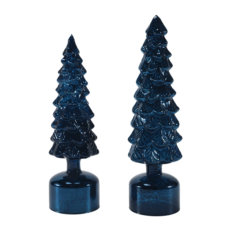 10 × 25 & 10 × 28 cm LED-valaistu Pyörivä joululasisetti juhlakoristeita