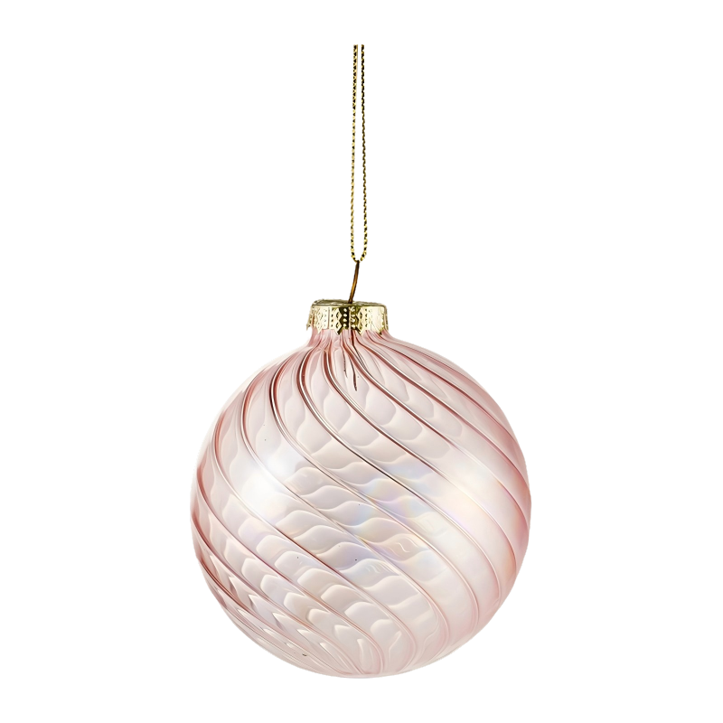8cm Iridescent Swirl Joululasikorupallo