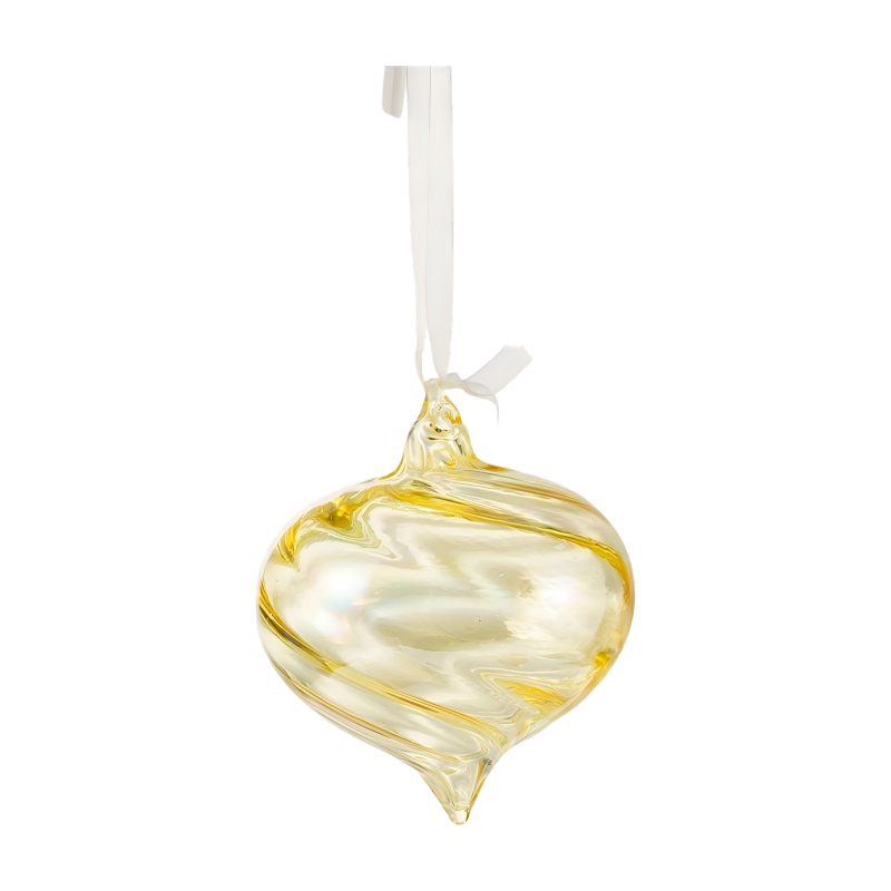 8cm Iridescent Swirl Joululasikorupallo