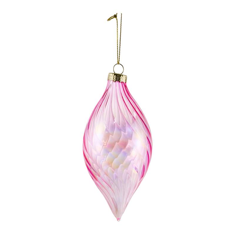 8cm Iridescent Swirl Joululasikorupallo