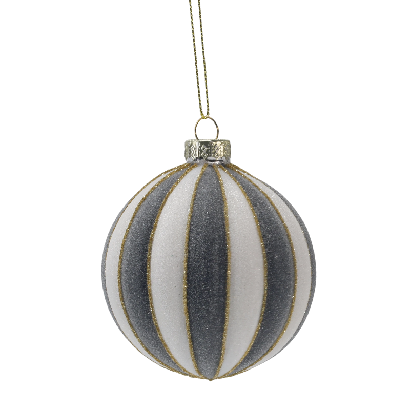 8 cm Retro Plaid & Stripe joululasipallo -koristeet (yksittäinen / 3 kpl sarja)