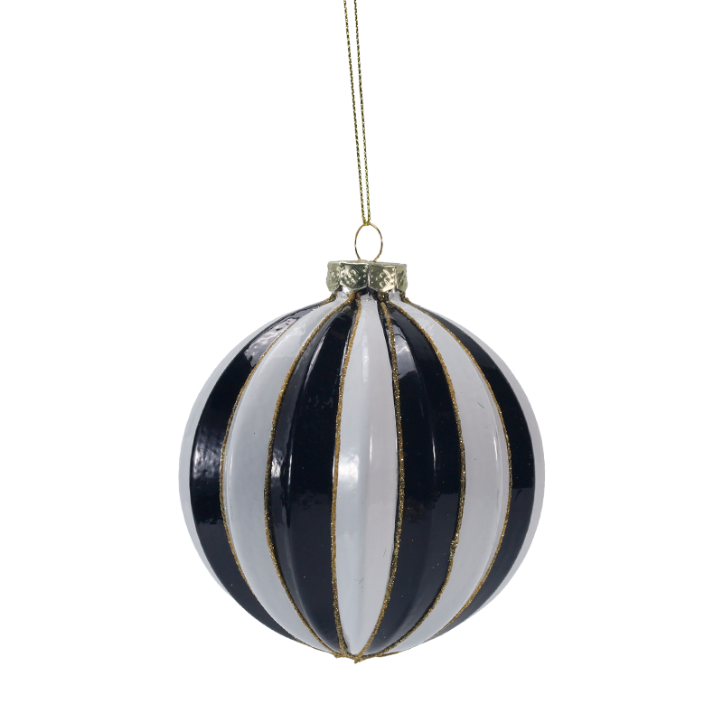 8 cm Retro Plaid & Stripe joululasipallo -koristeet (yksittäinen / 3 kpl sarja)