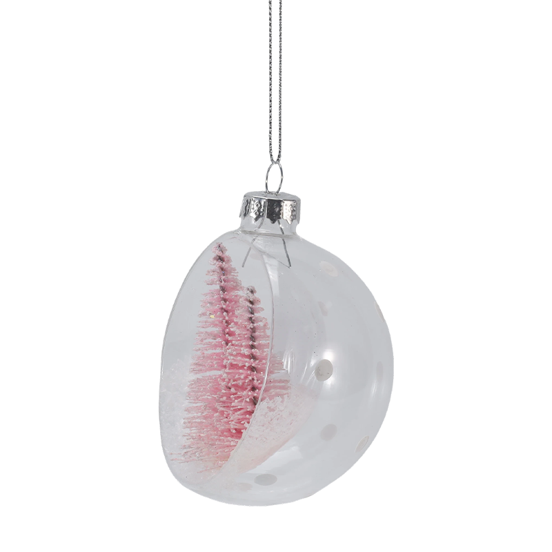 8cm luminen minipuu joululasikoriste (yksittäinen / sarja)