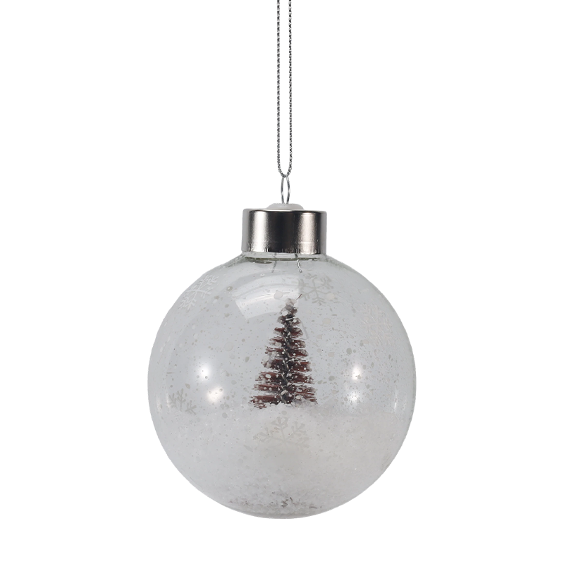 8cm luminen minipuu joululasikoriste (yksittäinen / sarja)