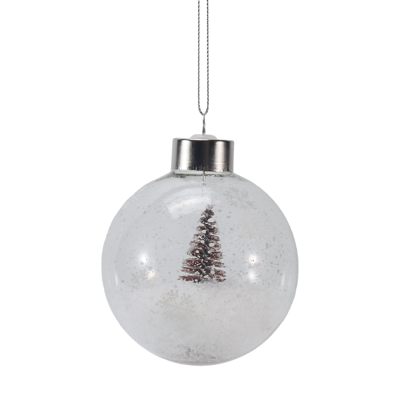 8cm luminen minipuu joululasikoriste (yksittäinen / sarja)