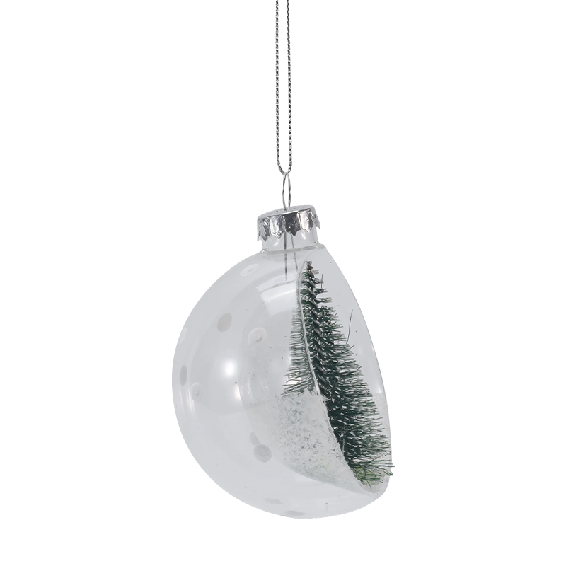 8cm luminen minipuu joululasikoriste (yksittäinen / sarja)