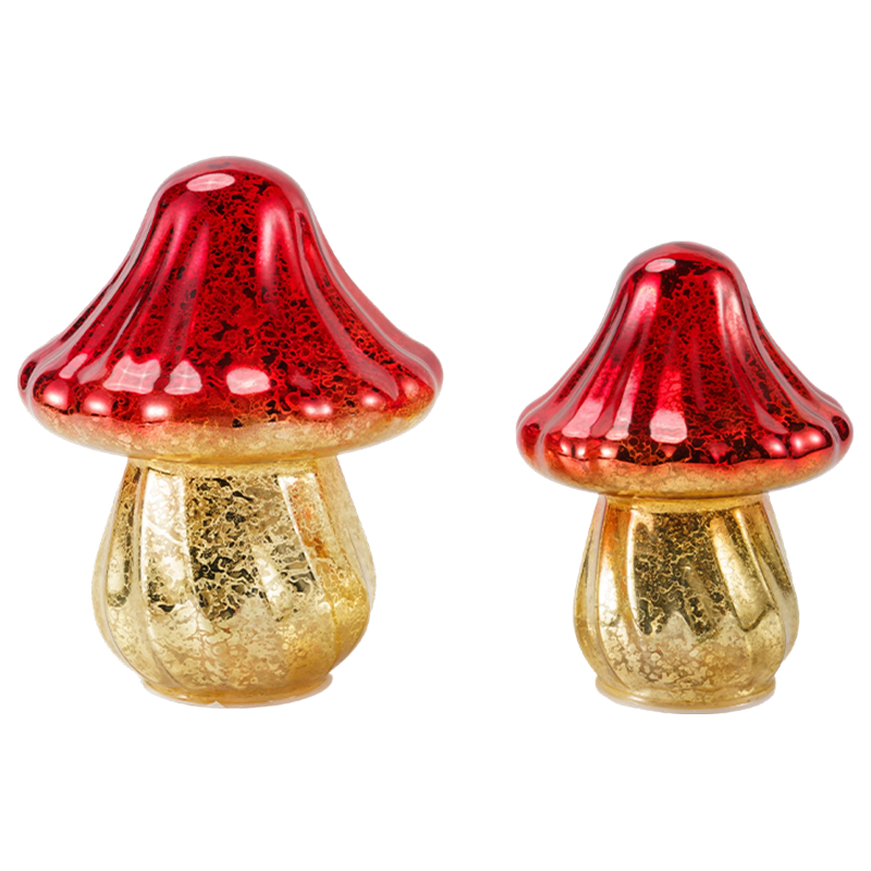 Käsintehty Gradient Mercury Glass Mushroom Ornament