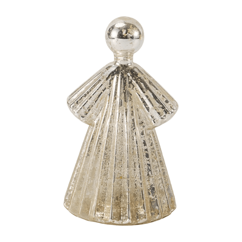 Mercury Glass Enkelihahmo / Himmeä/Glitter Glass Bell Decor (LED)