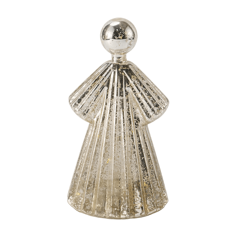 Mercury Glass Enkelihahmo / Himmeä/Glitter Glass Bell Decor (LED)