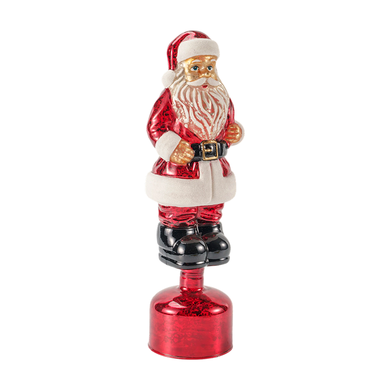 Vintage Mercury Glass Santa Claus -hahmo (punainen / hopea / vaaleanvihreä viimeistely)