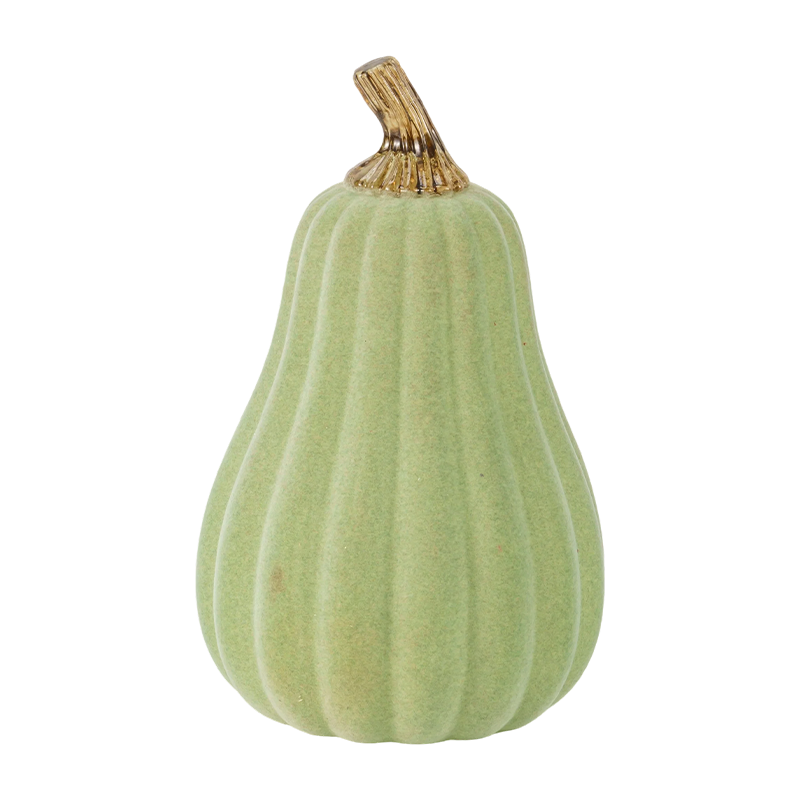Flocked päärynän muotoinen kurpitsa / metallinen Glitter Pumpkin -sisustus