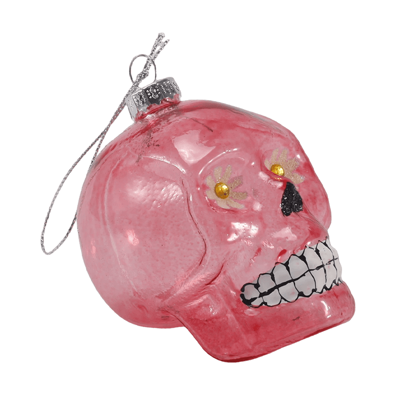 Irisoiva Skull Decor / Sugar Skull Glass Ornament Set