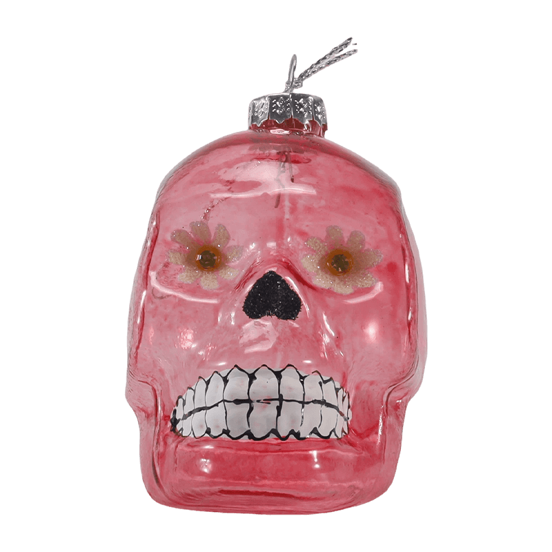 Irisoiva Skull Decor / Sugar Skull Glass Ornament Set