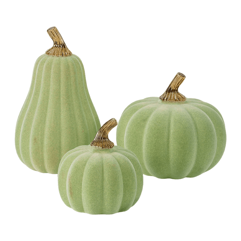 Monikokoinen Velvet/Flocked koristeellinen kurpitsasetti lasivarrella