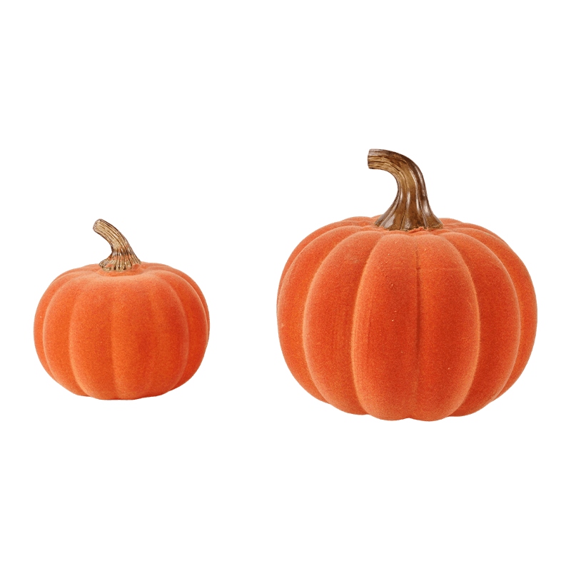 Monikokoinen Velvet/Flocked koristeellinen kurpitsasetti lasivarrella