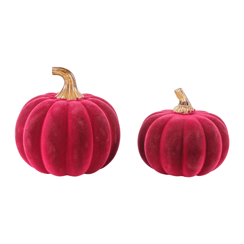 Monikokoinen Velvet/Flocked koristeellinen kurpitsasetti lasivarrella