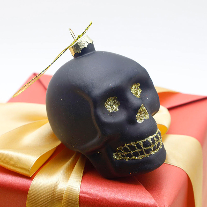 8 * 9 cm Halloween Glass Skull Ornament Setti