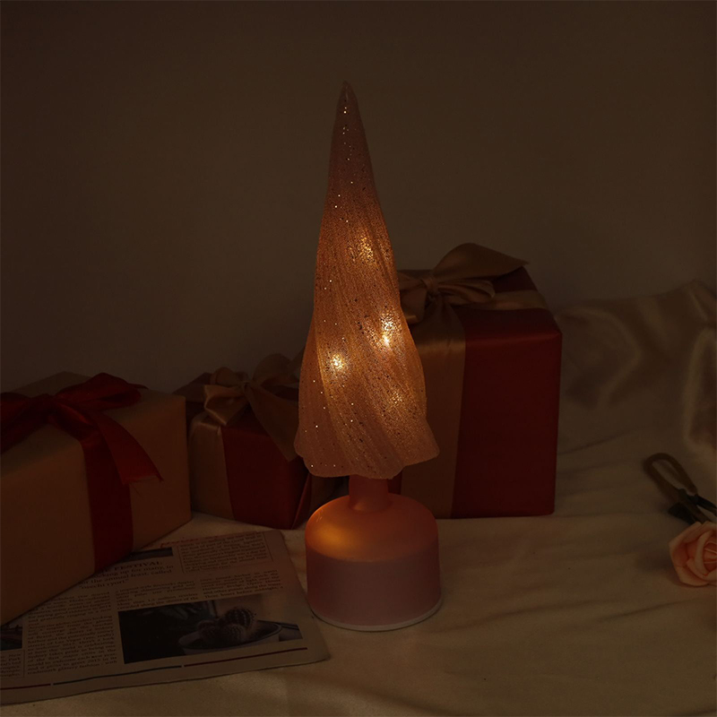 10×33 cm & 10×38 cm Koot Juhlallinen pyöritettävä lasinen joulukuusi LED-valoilla
