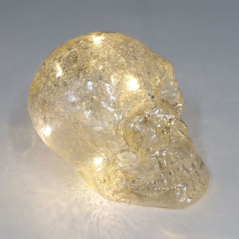 8*9cm käsinmaalattu Halloween Glass Skull Ornament -koristesarja