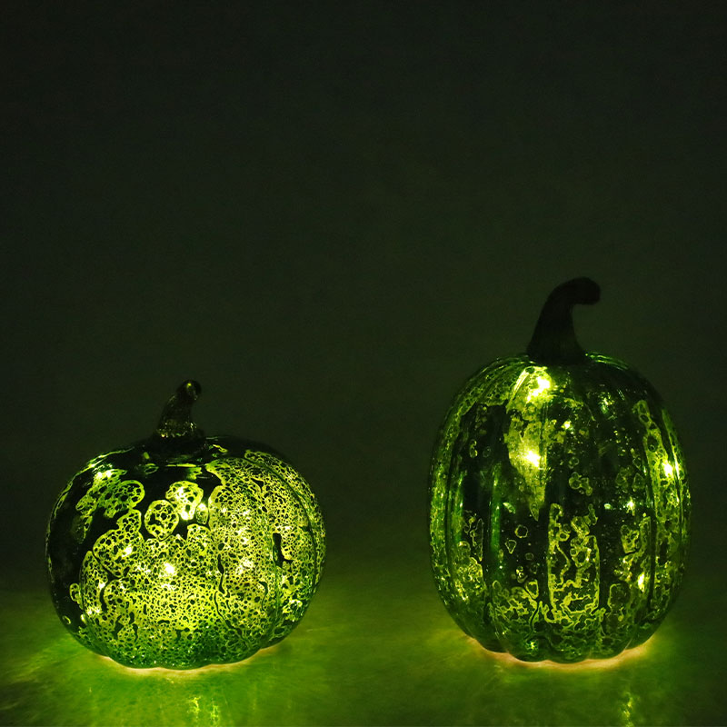 12 * 15 cm Halloween LED-lasinen kurpitsalamppu pöytälevyn koristeena