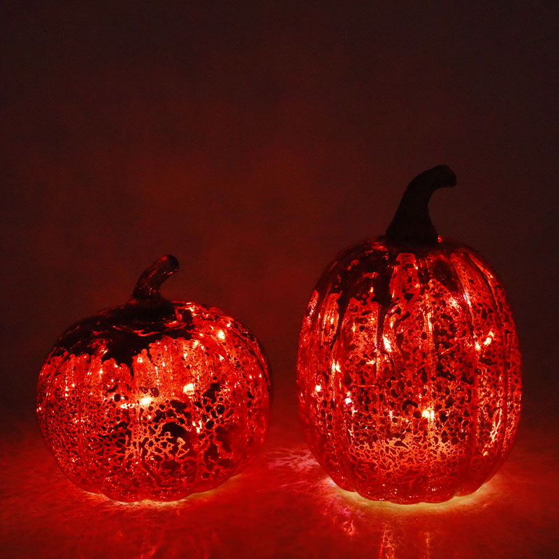 12 * 15 cm Halloween LED-lasinen kurpitsalamppu pöytälevyn koristeena
