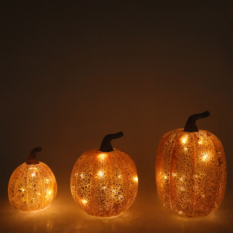 10 * 11,5 cm & 12 * 15 cm Halloween LED-lasinen kurpitsalamppu pöytäkoriste